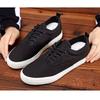 Spring Autumn Mens Cloth Footwear Breathable Flat Mens Canvas Shoes Fashion Cool Young Man Street Shoes Black White