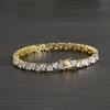 Europe, America, positive and negative heart-shaped women's copper inlaid zircon bracelet, three-claw love zircon tennis bracelet for women