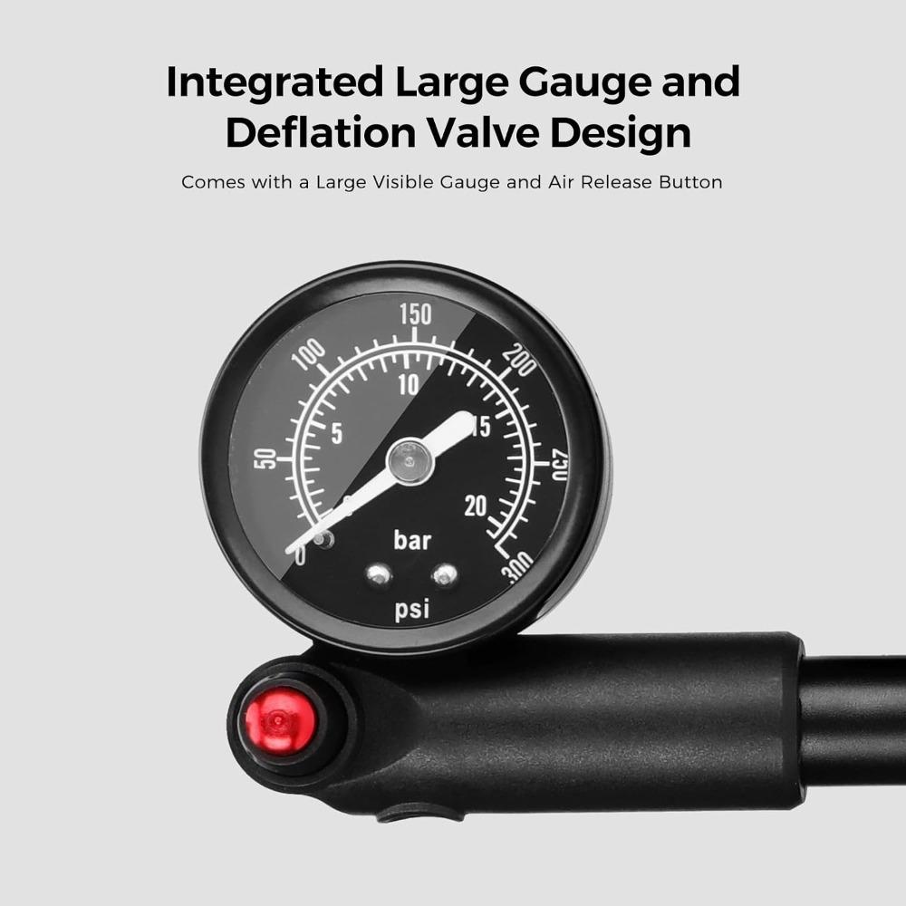 Black High Pressure Shock Pump Shock Pump with Gauge Air Pressure Adjustment