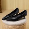 Pointed French Single Shoes Women's Kitten Heel Medium Heel 3 Cm Small Heels Thin Heel Low Heel Light Mouth High Heels G312-70