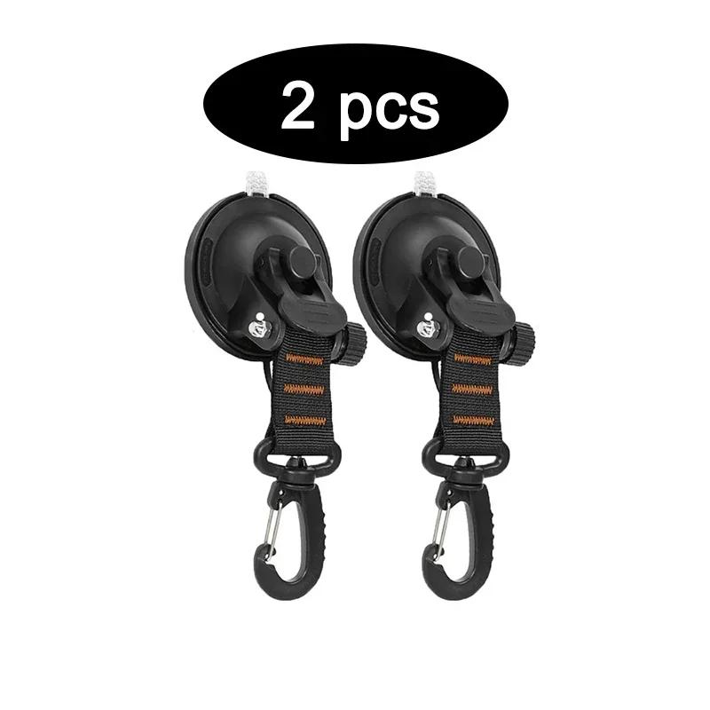 4Pcs Car Tent Suction Cups Buckle Side Round Triangular Awning Anchors Outdoor Camping Tent Suckers Anchor Securing Hook Black