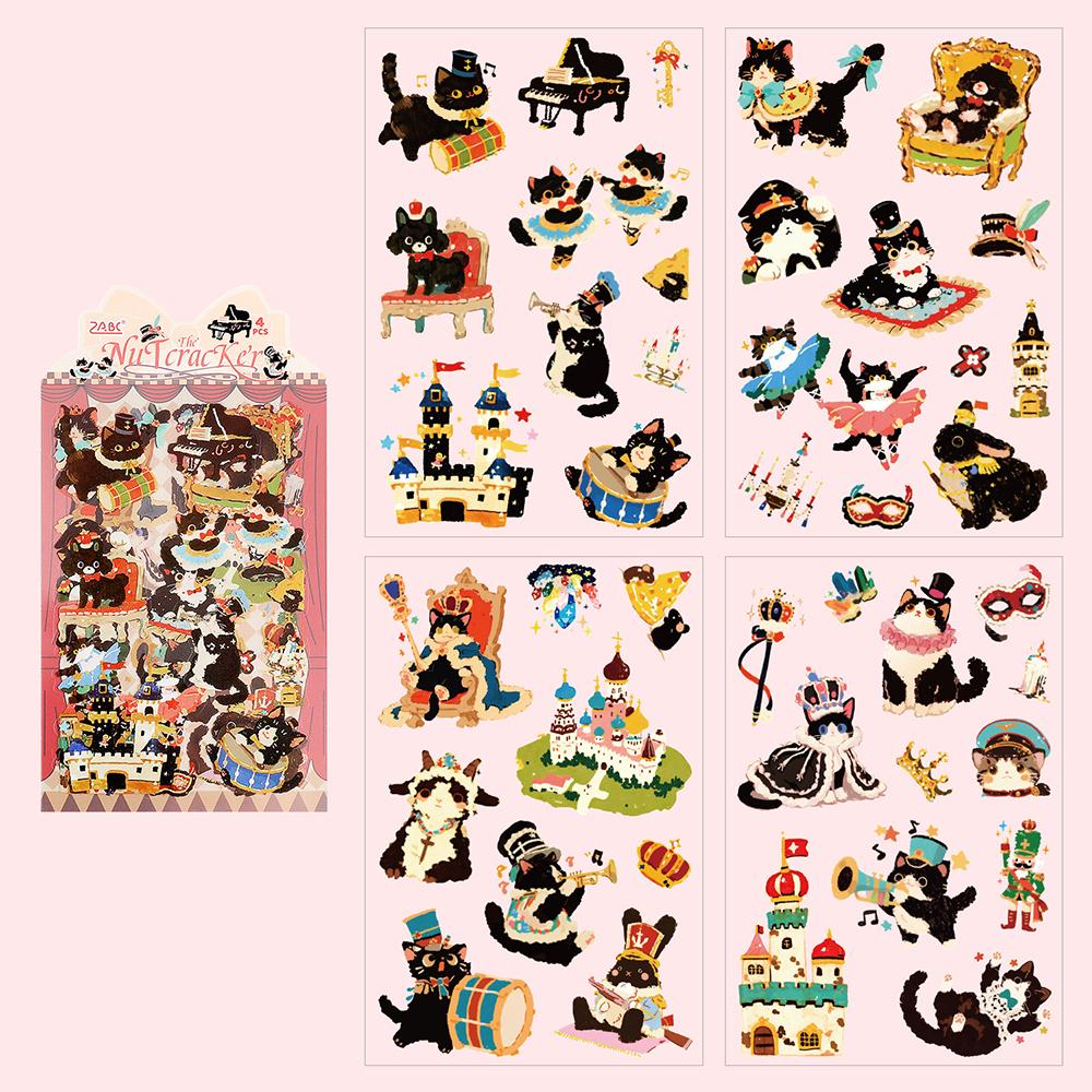 Креативные наклейки Mengmeng Black Meow, Материалы для аккаунта кошки, Наклейки для DIY