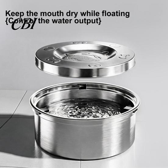 Slow Drinking Bowl for Dogs 1.2/3.2L Stainless Steel Dog Water Bowl, No-Spill Easy Clean Pet Dispenser Anti-Splash Non-Slip Small Medium Large