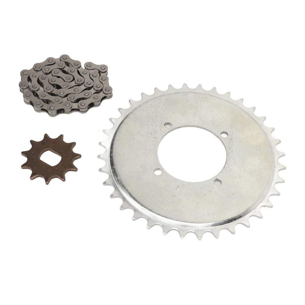 410 Drive Sprocket Chain Combo 38 Links Chain Golden 11T Type H Gear Steel Sprocket Chain Kit for Electric Bikes