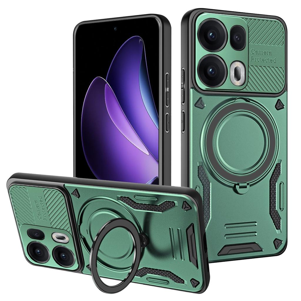 For Oppo Reno13 Pro 5G Magnetic Case Shockproof TPU + PC Phone Back Cover with Kickstand