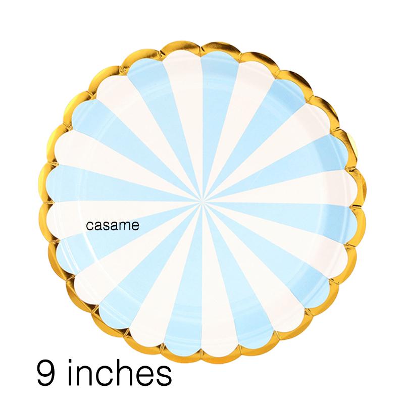 10 шт. в 1 партии. Наборы одноразовой посуды в розовую синюю полоску и горошек. Бумажные стаканчики, тарелки, трубочки, вилки. Одноразовые наборы. Украшения для свадьбы, дня рождения и вечеринки.