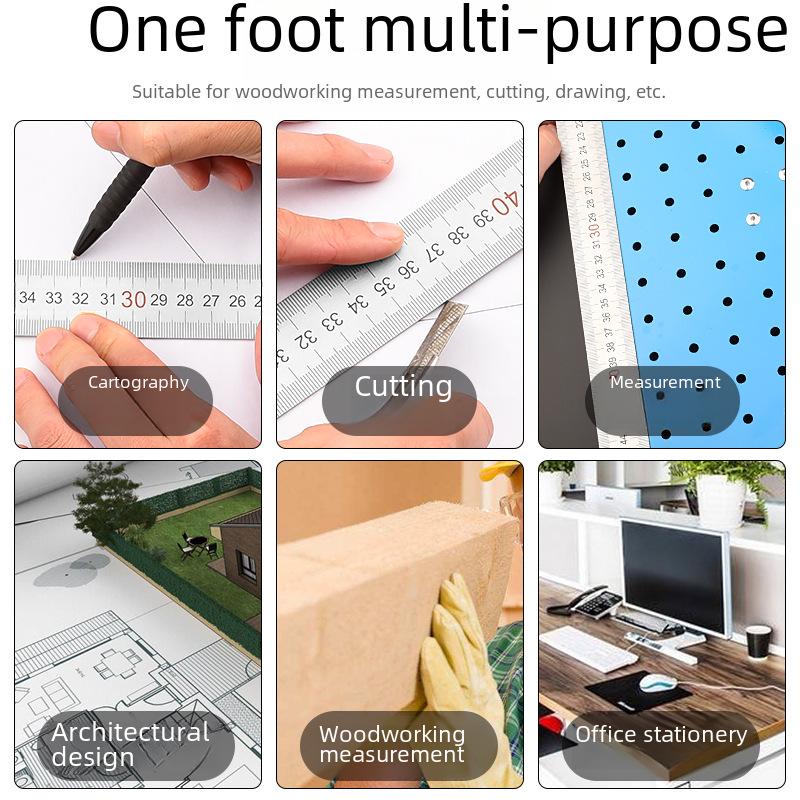 Thickened Stainless Steel L-Shaped Right Angle Ruler, 90 Degree, 300/500/600mm for Woodworking & Decoration.