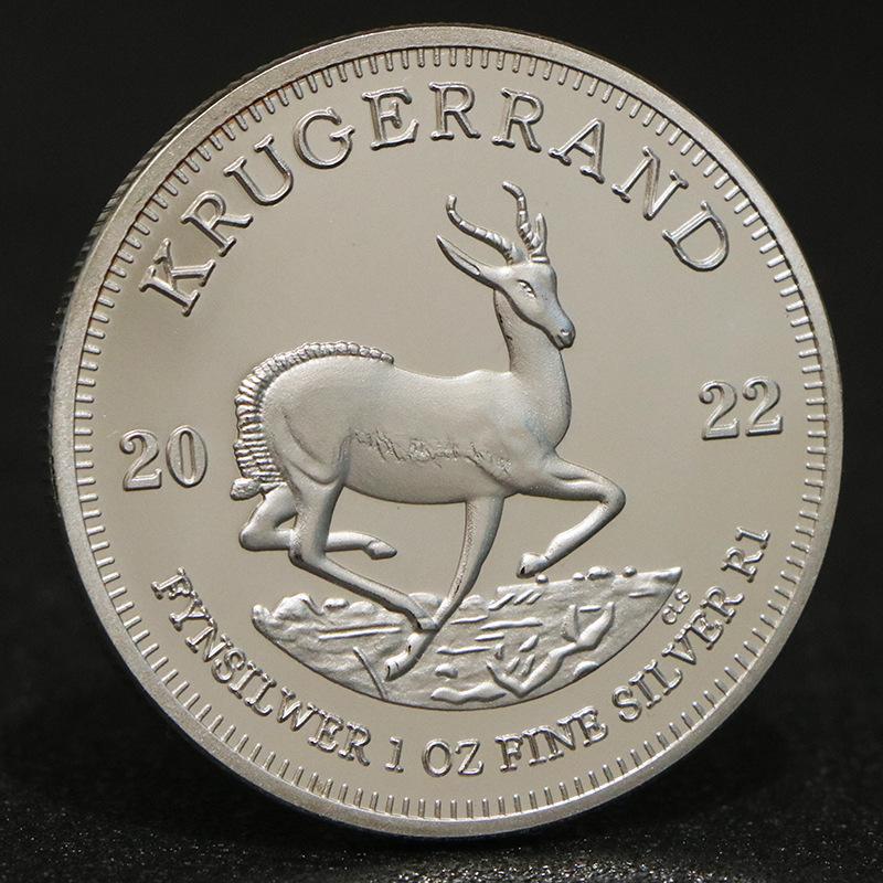Coin Silver Kruger African South Commemorative Coin Silver Plated Commemorative Medal Coin 2024 2022 2020 Christmas Gift Stocking Stuffers