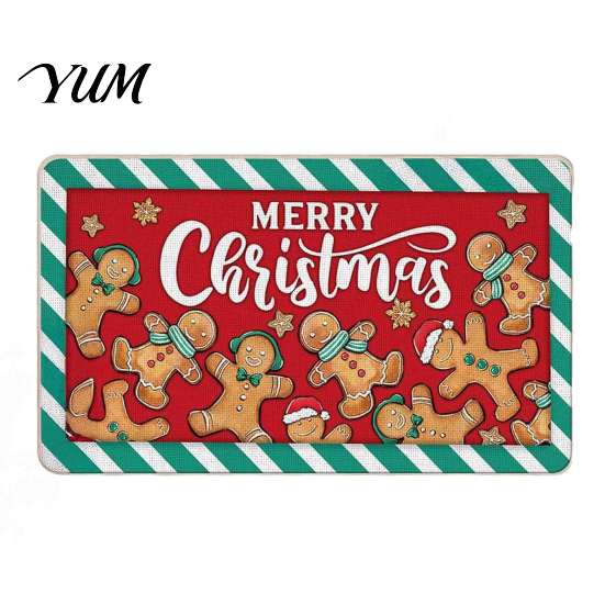 Festive Snowflake Area Rug Christmas Door Mat, Entrance Rug, 35" x 24" Non-Slip Washable Heavy Duty Mud Scraper Mat Welcome Water Absorbent