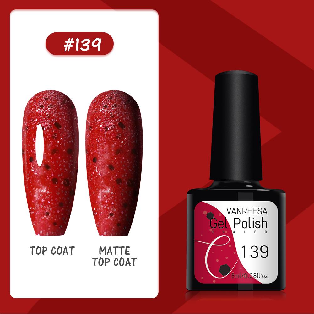 VANREESA Набор гелей для ногтей 111 цветов Гель-лак для ногтей Soak Off Базовое покрытие Верхнее покрытие Маникюр для ногтей УФ-светодиодный полуперманентный лак Стойкий гель для дизайна ногтей