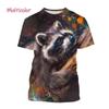 3D Printing Cute Raccoon T Shirt For Men Funny Animal Pattern Tees Summer Fashion Casual O-Neck Short Sleeve Top Unisex T-Shirts