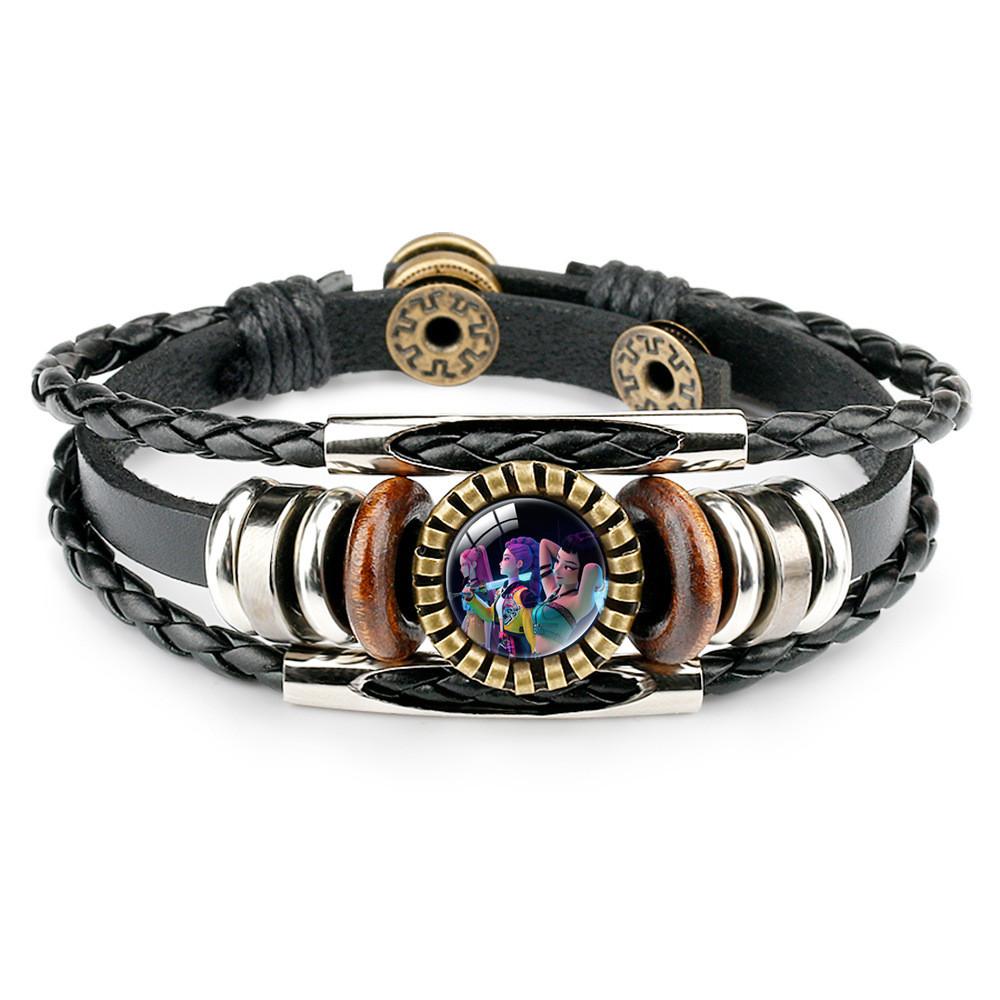 Руми Зои Мира Кожа Бижутерия из бусин Панк Стиль Браслет