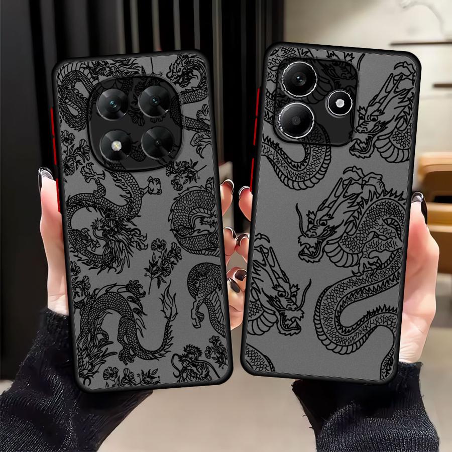 Чехол-накладка для телефона Funda Back для Xiaomi Redmi Note 14 14C 9S 12 13C 13 Pro Plus 10 A4 11 Китайский Дракон