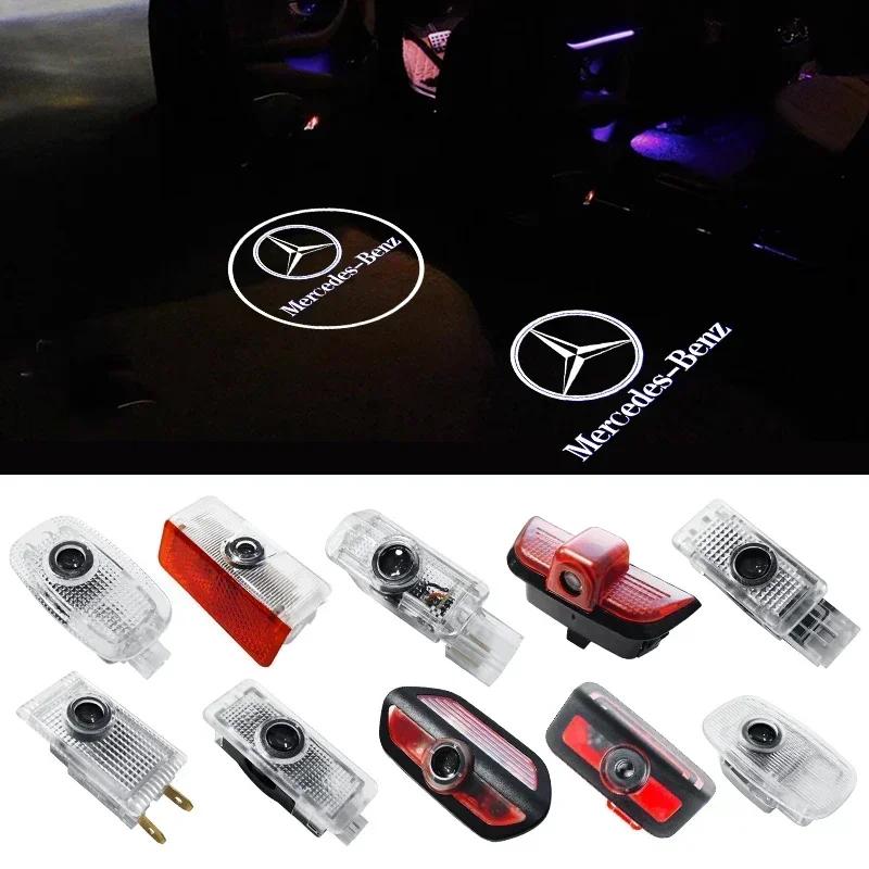 GMO3 2Pcs LED HD Car Door Lights Benz Logo Welcome Light For Mercedes Benz E GLC GLA GLB E GLB GLE C A Class W177 W205 W212 W213 X253