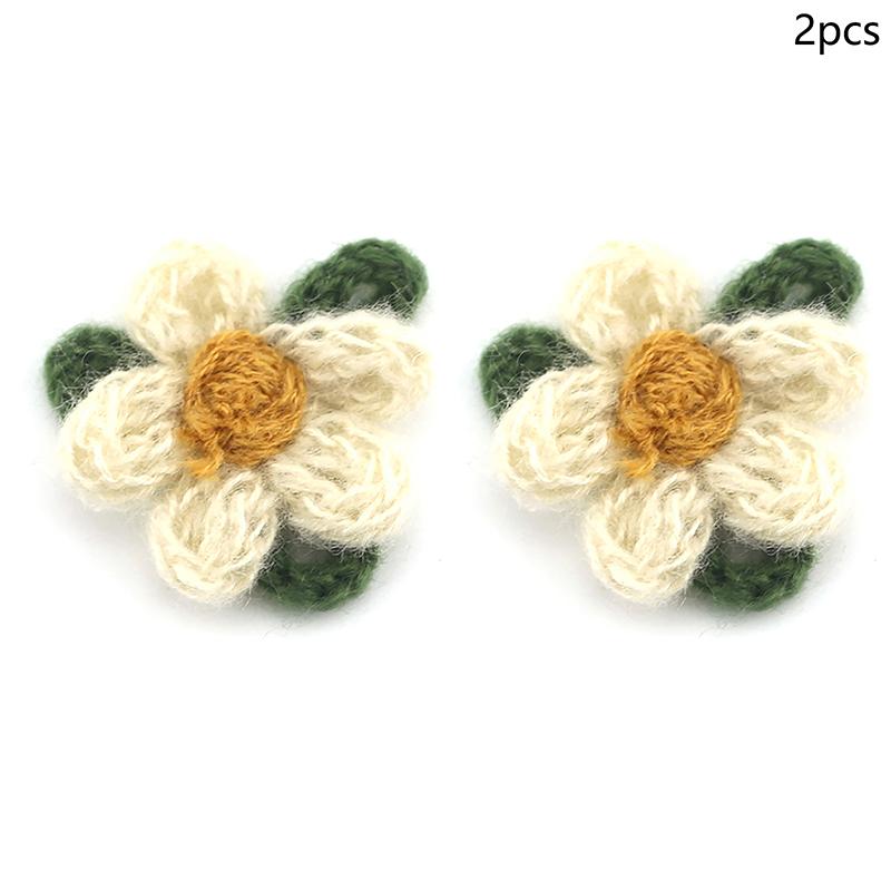 2/5/10 шт., цветные вязаные крючком 6 лепестков, 3D-цветы, вязаное одеяло, аппликация, украшение для рукоделия, заколки для волос, декор для шляпы