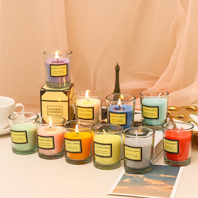 Glass Cup Plant Candle Aromatherapy Cup Candles Fragrance-free Candles Home Hotel Creative Souvenir