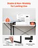 Sewing Table, Multipurpose Sewing Machine Table with Foldable Side Shelf, Adjustable Shelf, Steel Legs, Computer Desk for Home, Fashion Studio, Art