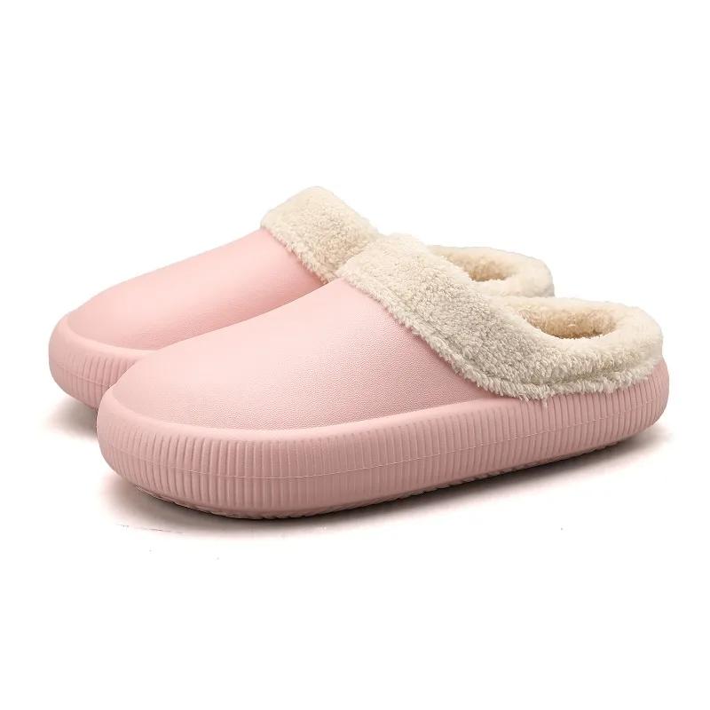 Fashion Winter Slippers Home Man Non-slip Men's Eva Slipper Fashion Warm Plush Lightweight Casual Couple's Cotton Shoe Explosive Style