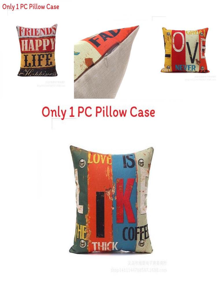 Премиальная наволочка квадратная хлопковая с принтом ретро-букв меланж для вневременной элегантности