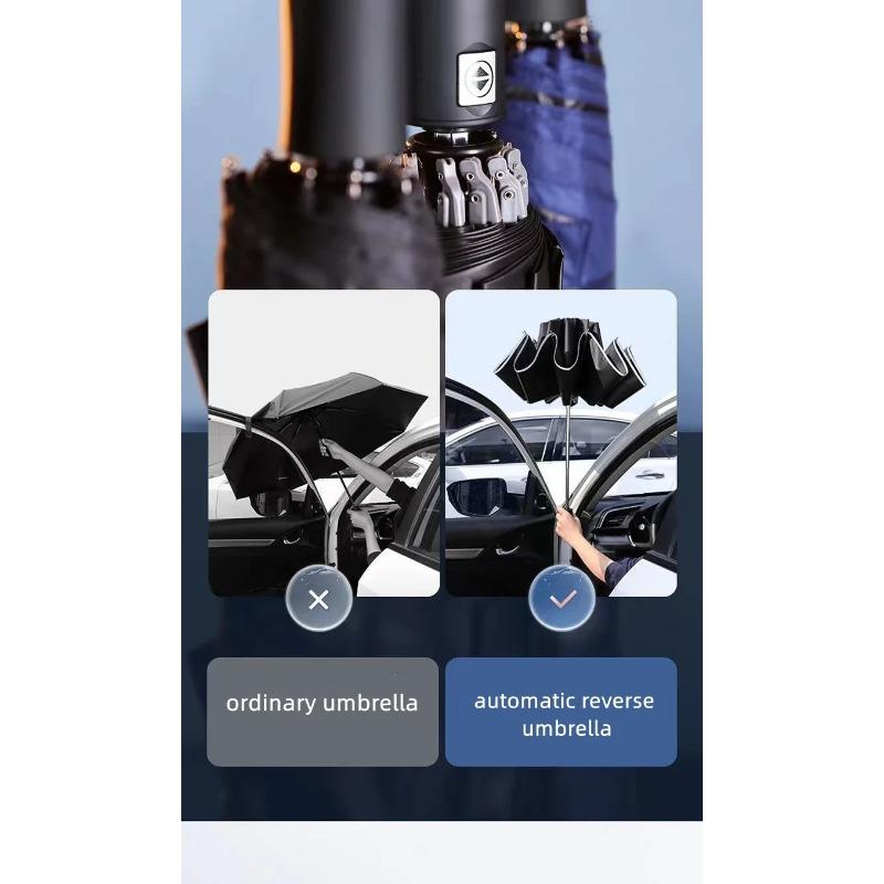 Автоматический светоотражающий зонт с обратной светодиодной подсветкой, 10 спиц, ветрозащитный, для Mercedes-Benz B/C/E/S-класса, A-класса C200L, GLC, GLK