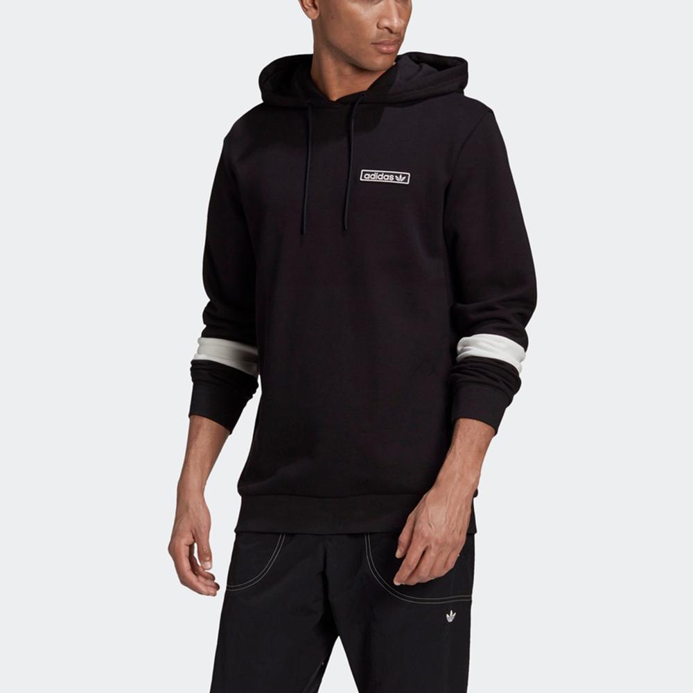 Adidas Оригинальный трилистник с логотипом и цветными блоками, пуловер с капюшоном, мужская толстовка с капюшоном, черный GU6976