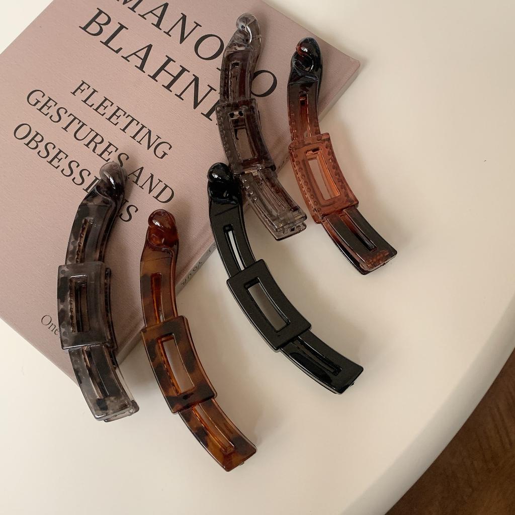 Пластиковая скрученная заколка-банан цвета черепахового панциря, простая винтажная женская заколка для волос