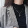 Rose Cross Design Pendant Gothic Man's Necklace For Women Street Party Jewelry Charms Female Gifts