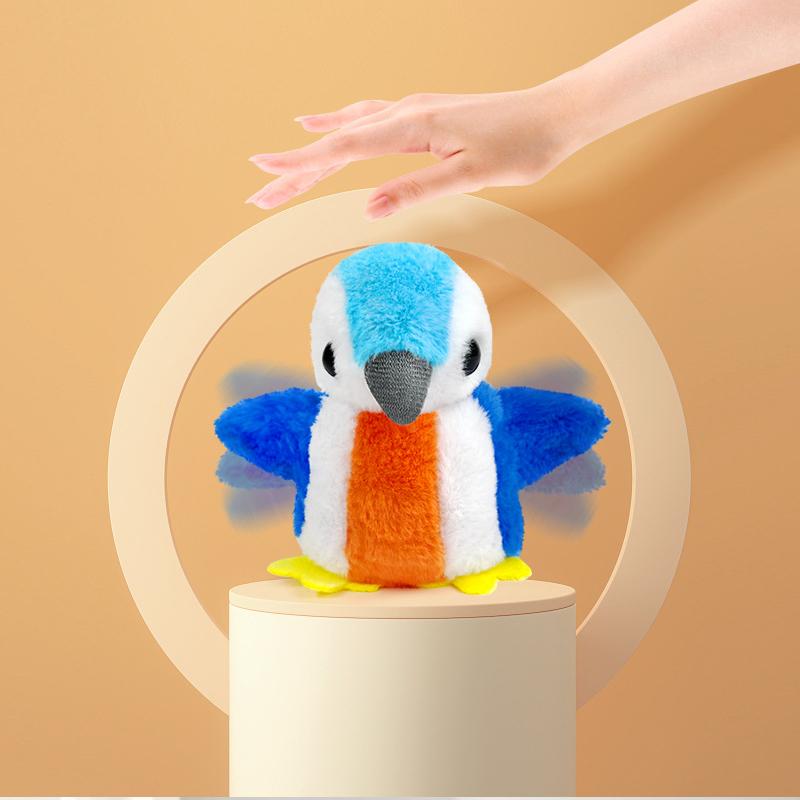 Перезаряжаемые интерактивные игрушки для кошек щебечущие хлопающие птички пищащие кошки плюшевые игрушки активируемые прикосновением игрушки для кошек