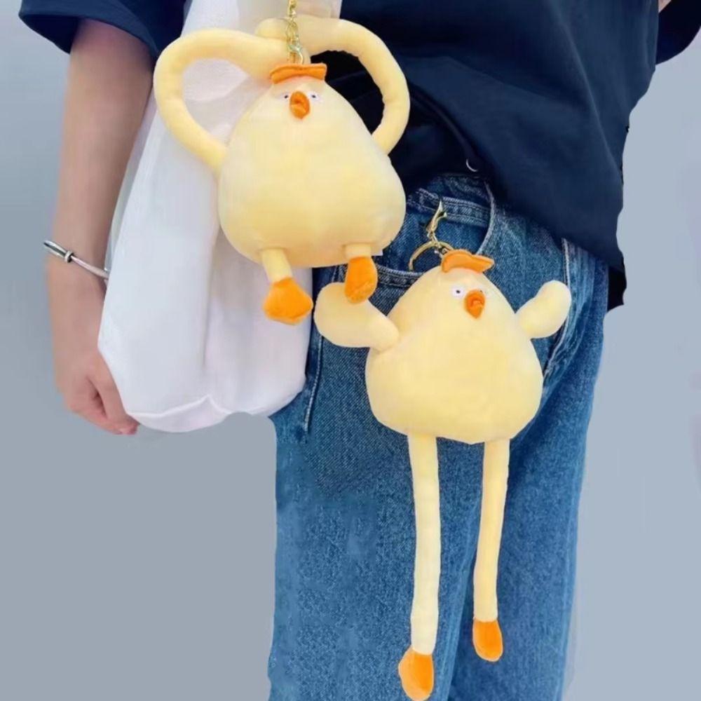 Fluffy Chicken Plush Keychain Girl Heart Chick Stuffed Toys Keychains  Backpack Decor