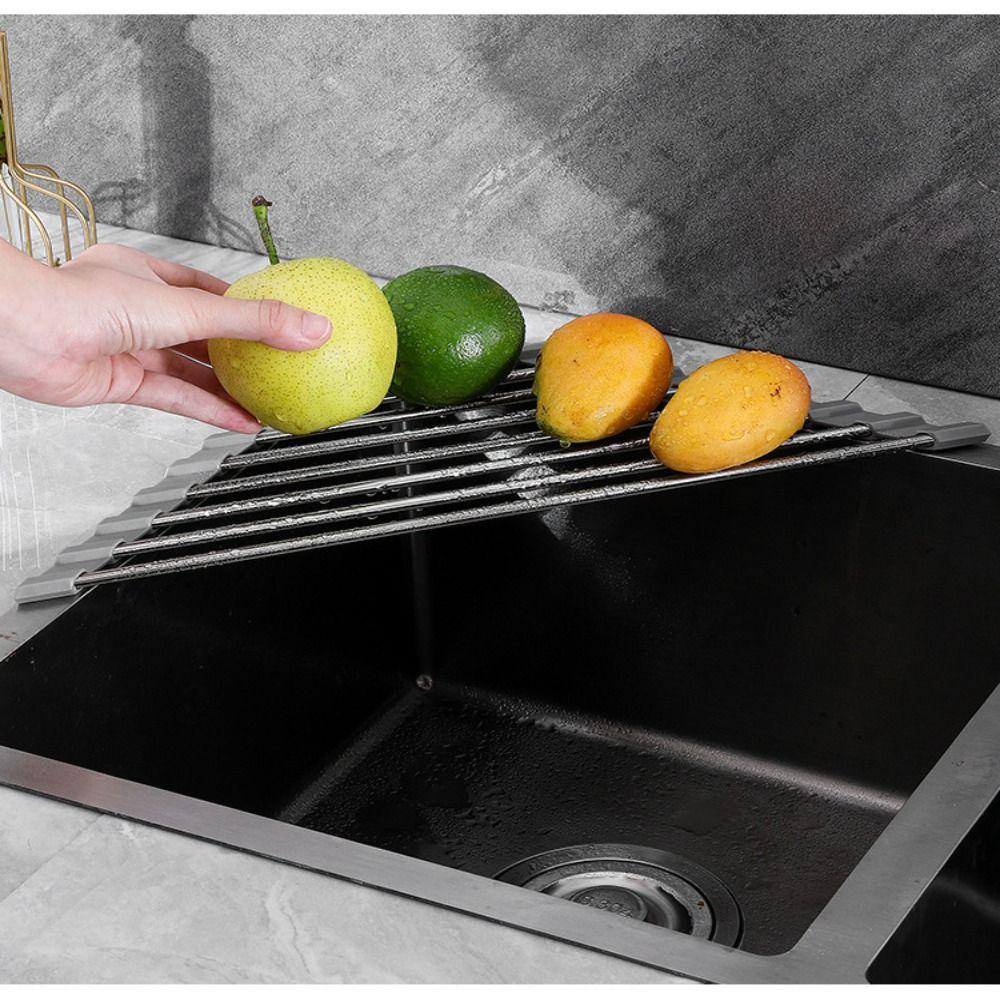 Складная треугольная сушилка для посуды из нержавеющей стали, органайзер для раковины, угловая раковина