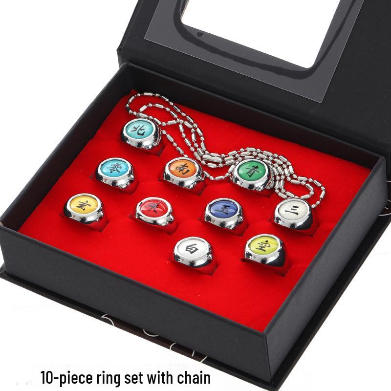 Akatsuki Ninja Ring Set: Itachi, Deidara, Pain, Sasori, Orochimaru Anime Collection