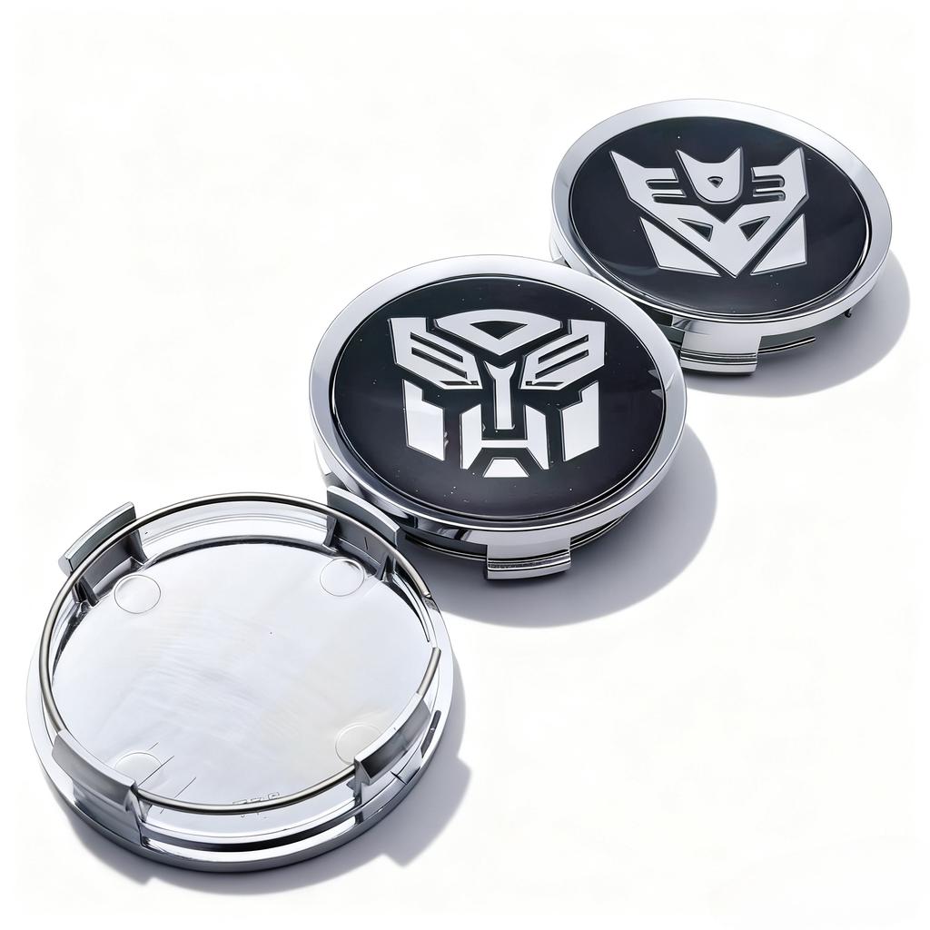 4pcs Transformers Logo Emblem Car Wheel Center Caps 74mm 69mm Wheels Hub Cap Decepticons Optimus Prime Badge Rim Hubcaps Cover