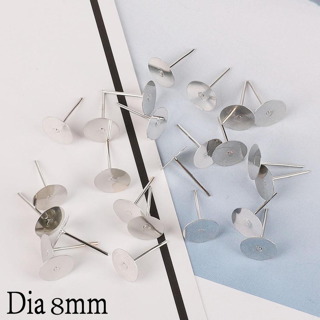 100 шт. пустая основа для сережек из нержавеющей стали, подставка для безеля для принадлежностей для изготовления ювелирных изделий