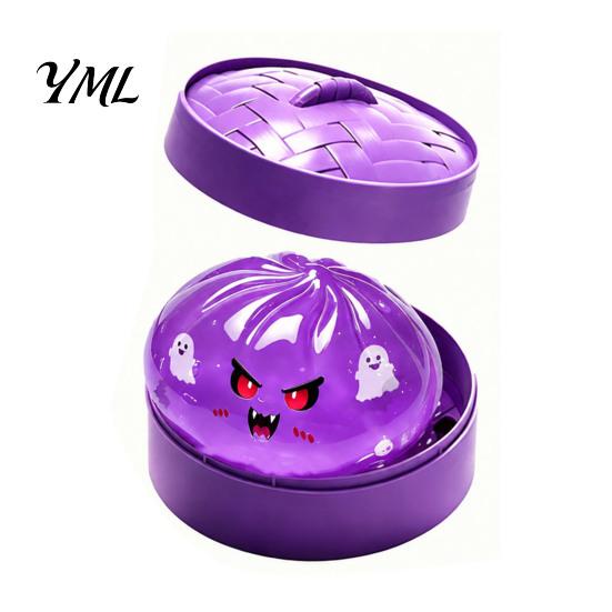 Anxiety Relief Tools Halloween Dumpling Stress Toy, Cartoon Steamed Bun Squeeze Toy Hand Exercise with Steamer, Sensory Ball Fidget Party Favors