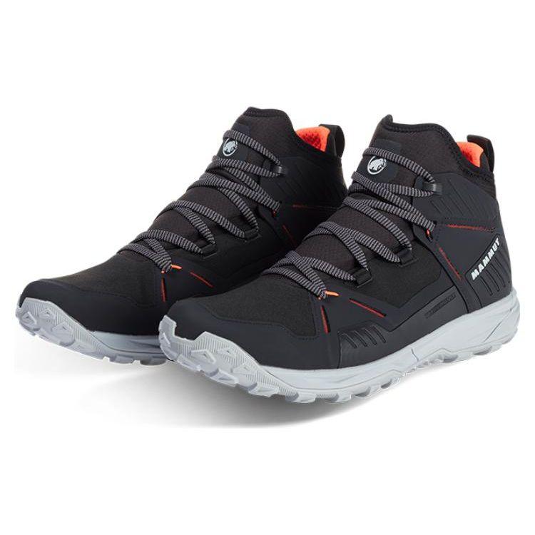 Mammut Saentis Удобные Функциональные Уличные Ботинки Нескользящие Износостойкие Водонепроницаемые Ботинки для Хайкинга Средней Высоты Мужские ботинки для хайкинга Черный Оранжевый 3030-041001C