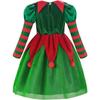 Children's Christmas Clothing Women's Dress Set Men's and Women's Adult Green Elf Performance Costume