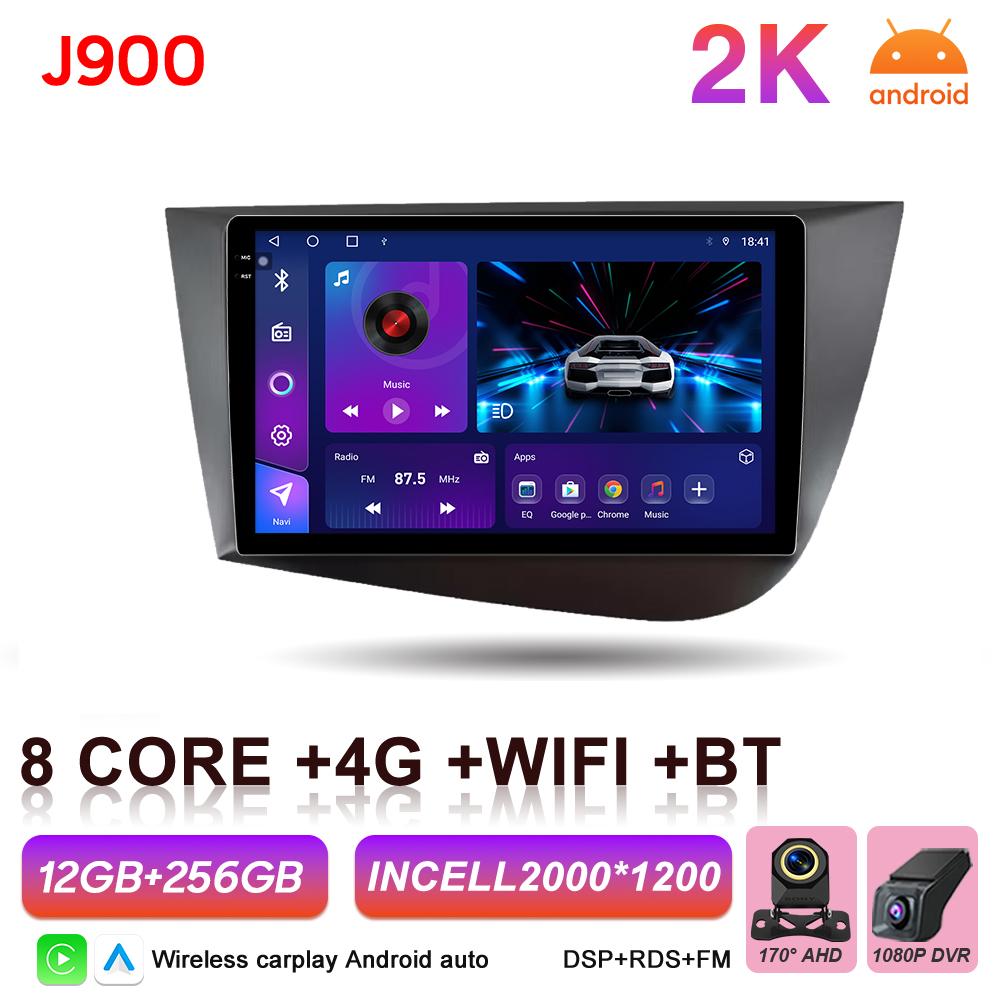 Android 16 Car Radio For Seat Leon 2 MK2 2005 - 2012 Carplay Auto Multimedia Player Stereo BT Intelligent Systems 5G Wifi Screen 23GBA