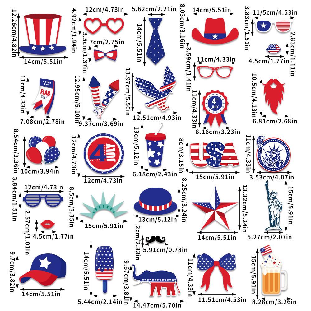 Day Theme Independence Star Pattern Creativity Party Decor Paper Photo Props