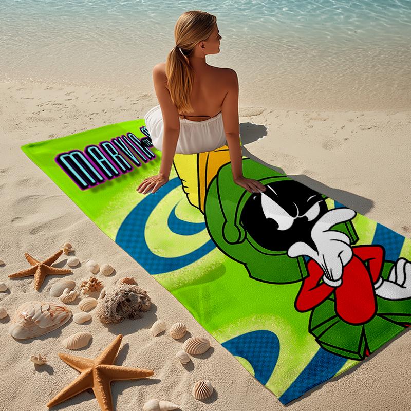 proof beach towel with a Marvin the Martian1 pattern - soft,absorbent,quick-drying,machine washable - perfect for swimming,camping,bathing