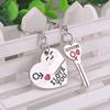 Silver Plated Lovers Gift Wedding Favors Couple My Heart Keychain Fashion Keyring Key Fob Creative Car Key Ring Accessories