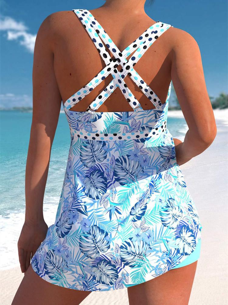 Tankini Plus Size Swimwear Women 2025 Beach Two Piece Swimsuit Woman Swimming Suit Sexy Bathing Suits Print Swimdress Monokini