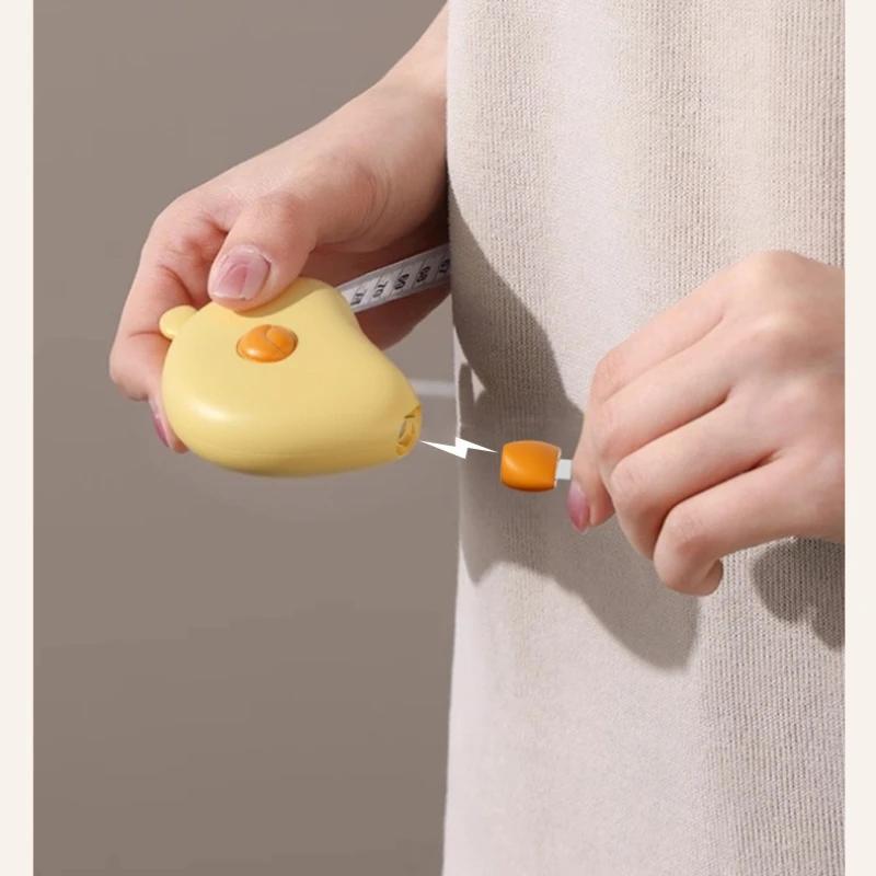 Cute Measurements Tape Measure for Three Circumferences: Bust, Arm, Waist with Automatic Retraction and Magnetic Closure