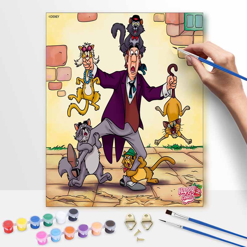 Disney Aristocats Painting Kit Classic Style Home Decor Craft Gift Idea Art Canvas Wall Decor Funny Cats Lovers Oil Painting Gift Set DIY