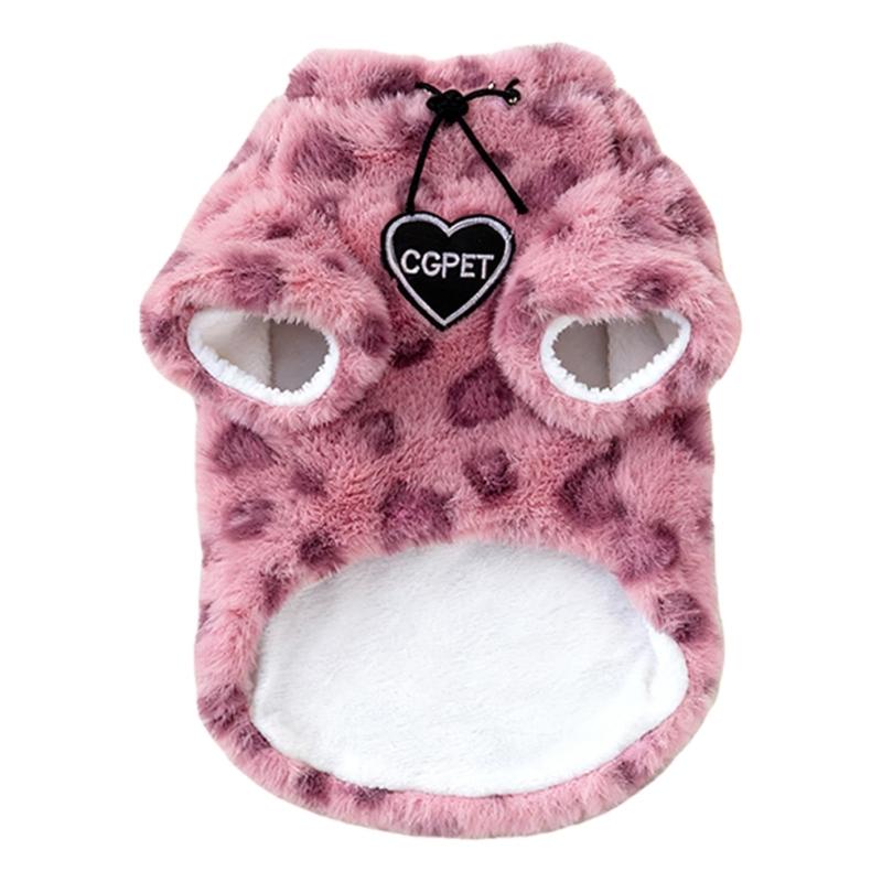 Мягкий Плюшевый Свитер для Кошек с Рисунком Леопарда Одежда для Питомца для Нежного Ношения и Зимнего Тепла