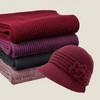 Middle-aged and elderly hats, women's winter warm mother wool hats, fashionable versatile ear protectors, basin hats, fleece and cold-proof knitted ha