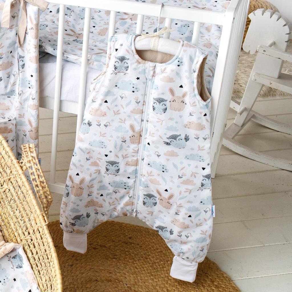Babyu, śpiworek letni nogawki skarpetki podwójny zamek 0,5 tog 3-9 m