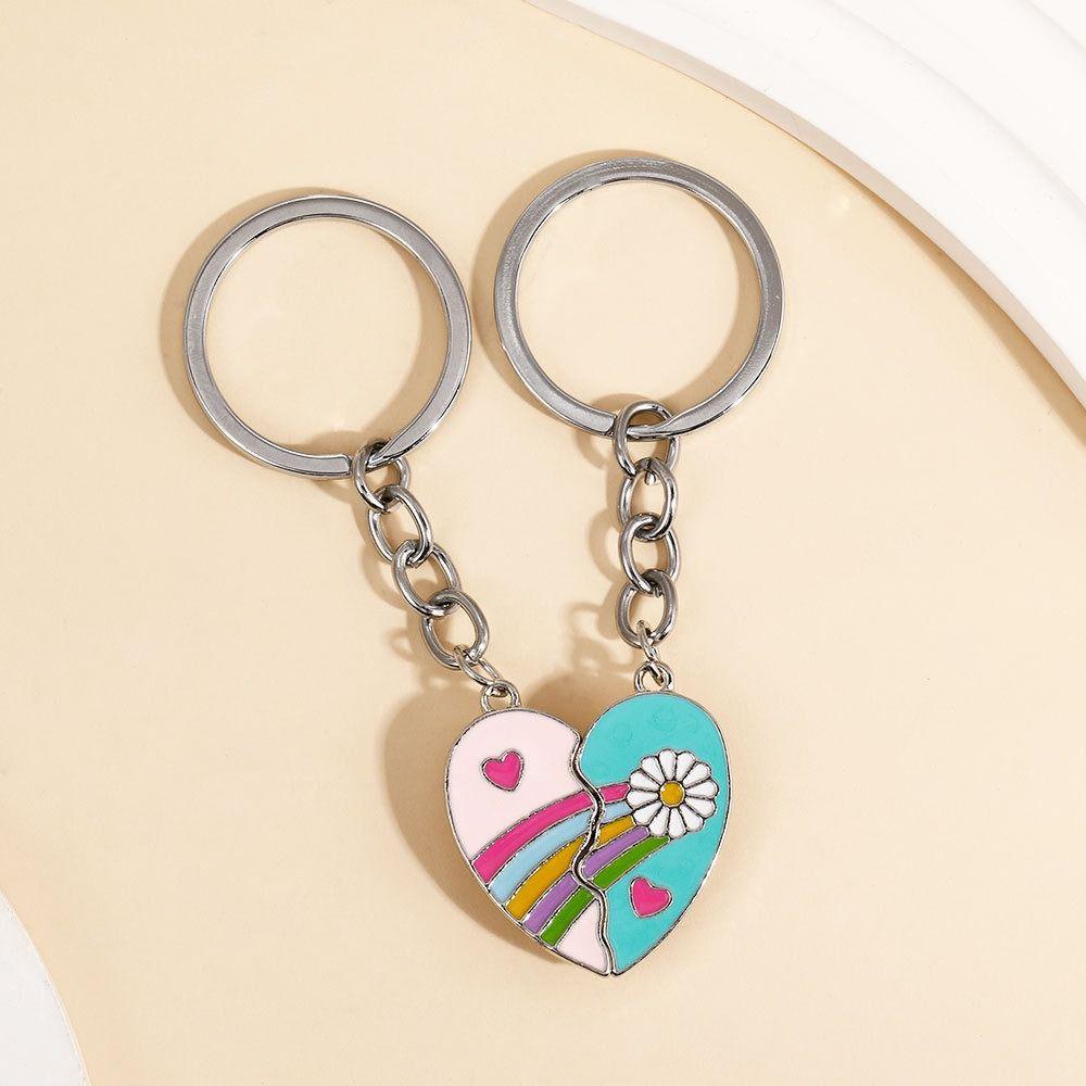 1 пара магнитных брелоков в форме сердца для лучших подруг, подвесные украшения, подходящие брелки в форме сердца для сестер