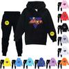 Boys Girls Child Fashion Two Piece Set Printed Long Sleeve Sweatshirt Hoodies Trousers Set Leisure Suit