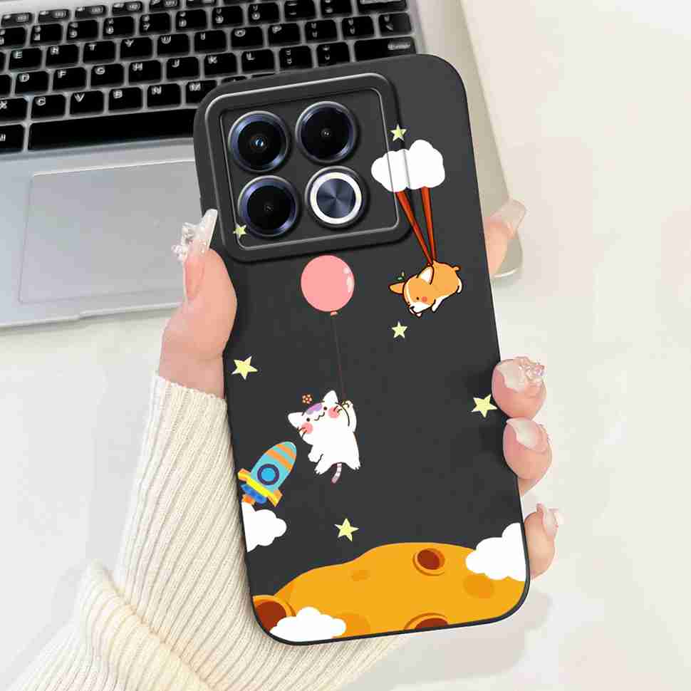 Cute Lovely Cat Silicon Case For Infinix Note 40 5G X6852 Shockproof Funda Back Cover For Infinix Note 40 X 40X Note40 5G Bumper
