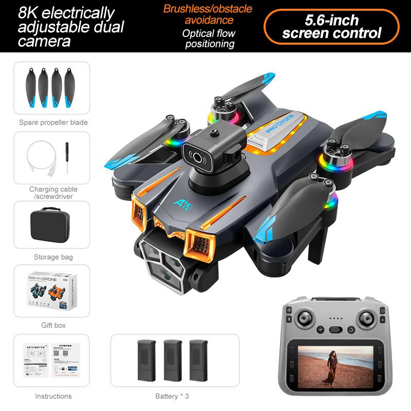 A19Pro Max 8K Drone With Gps & Brushless Motor, Triple Camera Eis, Optical Flow, Obstacle Avoidance, Foldable Rc Quadcopter